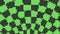 Pixelated green and black pattern repeating tiled squares and rectangles