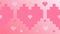 Pixelated hearts background. Cute pink minimal heart on gradient background.