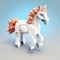 Pixelated Horse: A Stunning Blend Of 8k 3d And Minimalistic Design