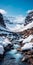 Pixelated Landscapes Uhd Image Of Snowy Mountain River In Iceland