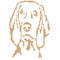 Pixelated muzzle of a beige labrador. The design is suitable for decor, logo, web game, animation, avatar, mascot, emblem