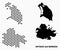 Pixelated Pattern Map of Antigua and Barbuda
