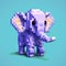 Pixelated Purple Elephant: Cute Minecraft-inspired Voxel Art Character