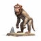 Pixelated Realism Cartoon Gorilla Sculpture On Spiky Mounds