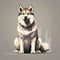 Pixelated Realism: Stunning 8k Illustration Of A Sitting Husky