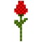 Pixelated rose icon