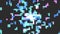 Pixelated snowflake blue, purple and white square pattern