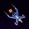 pixelated spaceship flying game icon