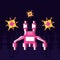 pixelated spaceship flying game icon