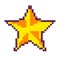 Pixelated star design, celestial body or reward