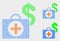 Pixelated Vector Financial Medical Case Icons