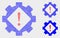 Pixelated Vector Gear Warning Icons