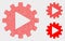 Pixelated Vector Start Gear Automation Icons