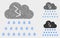 Pixelated Vector Storm Cloud Icons