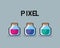Pixelated and videogame design icon vector ilustration