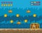 Pixelated videogamen overwater scene with coffer