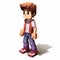 Pixelated Voxel Art Character Design: Detailed 3d Cartoon Of Avery