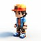 Pixelated Voxel Art Of A Lit Kid Pokemon Character