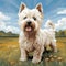 Pixelated West Highland Terrier Painting With Vibrant Acrylic Colors
