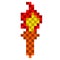 Pixelated wooden torch icon