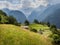 The Piz Badile, Pizzo Cengalo, and Sciora peaks in the Bregaglia range - Switzerland