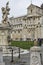 PIZA, ITALY - 10 MARCH, 2016: View of Leaning tower and the Basilica, Piazza dei miracoli, Pisa, Italy