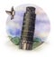 The Piza tower watercolor hand drawing, famouse arhitectural buillding isolated