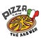 Pizza is always the answer logo illustration