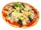 Pizza with Avocado and Tuna - Fast Food on white Background