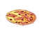 Pizza with bacon and olive isolated vector icon