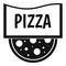 Pizza badge or signboard icon, simple style