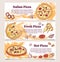 Pizza banner or flyer. Good as a template of advertisement, menu and invitation.