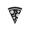 Pizza - black icon on white background vector illustration for website, mobile application, presentation, infographic. Fast food c