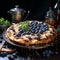 Pizza with blueberries and cheese