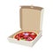 Pizza in box. Italian traditional food.