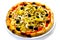 Pizza Capriciosa Italian food pizza,ham mushrooms olives