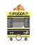 Pizza Cart Street Food Shop Vector Illustration