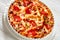 Pizza Casserole of pasta, beef, pepperoni, cheese