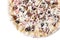 Pizza cassoulet closeup