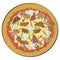 Pizza with cheese. Color vector isolated isolated vector.