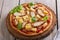 Pizza with cheese and pineapple chicken