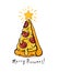 Pizza christmas tree on white