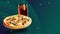 Pizza and Cold Soda Animated Footage with Blank Space