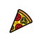 Pizza colored with contour fast food vector icon