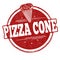 Pizza cone grunge rubber stamp