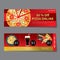 Pizza coupon discount template flat design