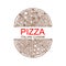 Pizza cut into pieces. Italian food menu design template. Hand drawn pizzeria menu template. Vector illustration. Pizza label for