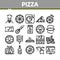 Pizza Delicious Food Collection Icons Set Vector