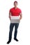 Pizza delivery man order delivering job young full body isolated