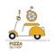 Pizza delivery ride motorcycle icon banner